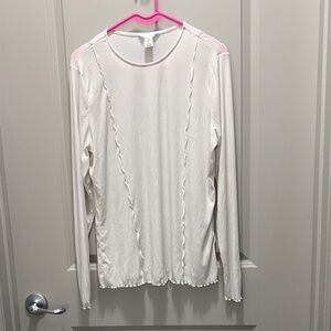 H&M Cream Long Sleeve Women's Top